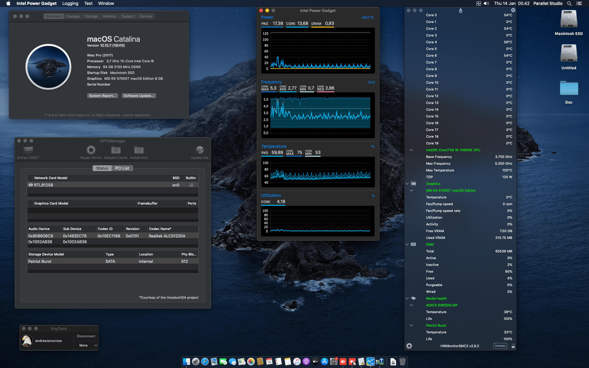 Success Hackintosh macOS Catalina 10.15.7 Build 19H15 in MSI MPG Z490M Gaming Edge Wifi + Intel Core i9 10900K + MSI RX 5700XT